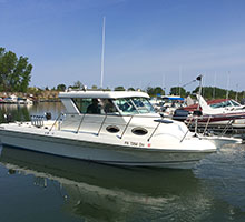 boat in water at dock