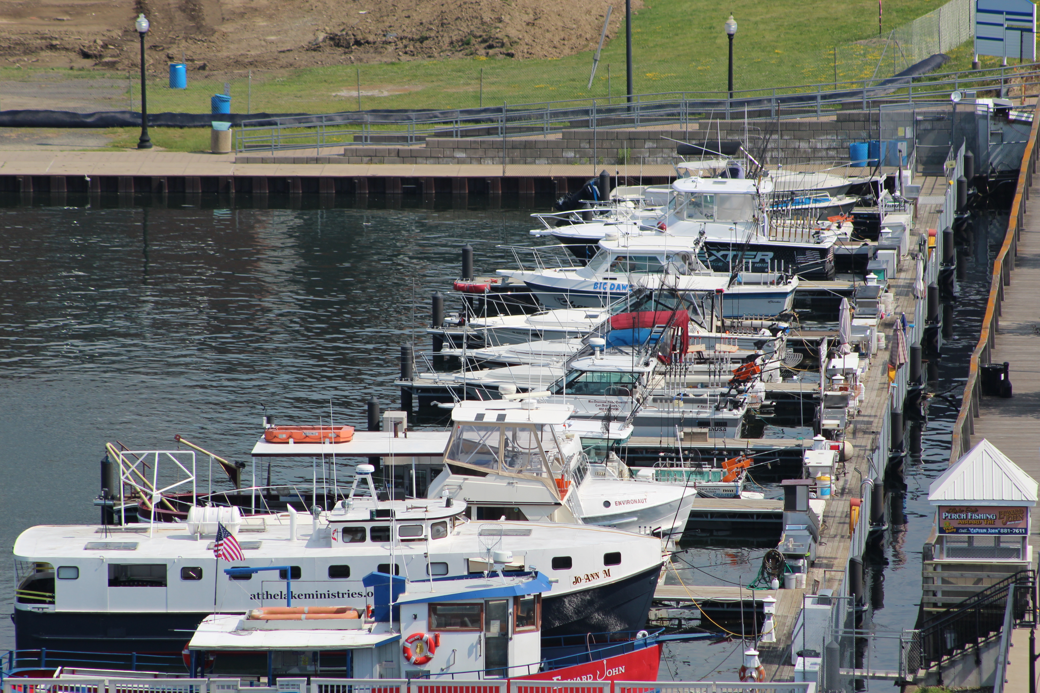 Boats in water at dock