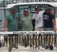 group of guys with their walleye catch